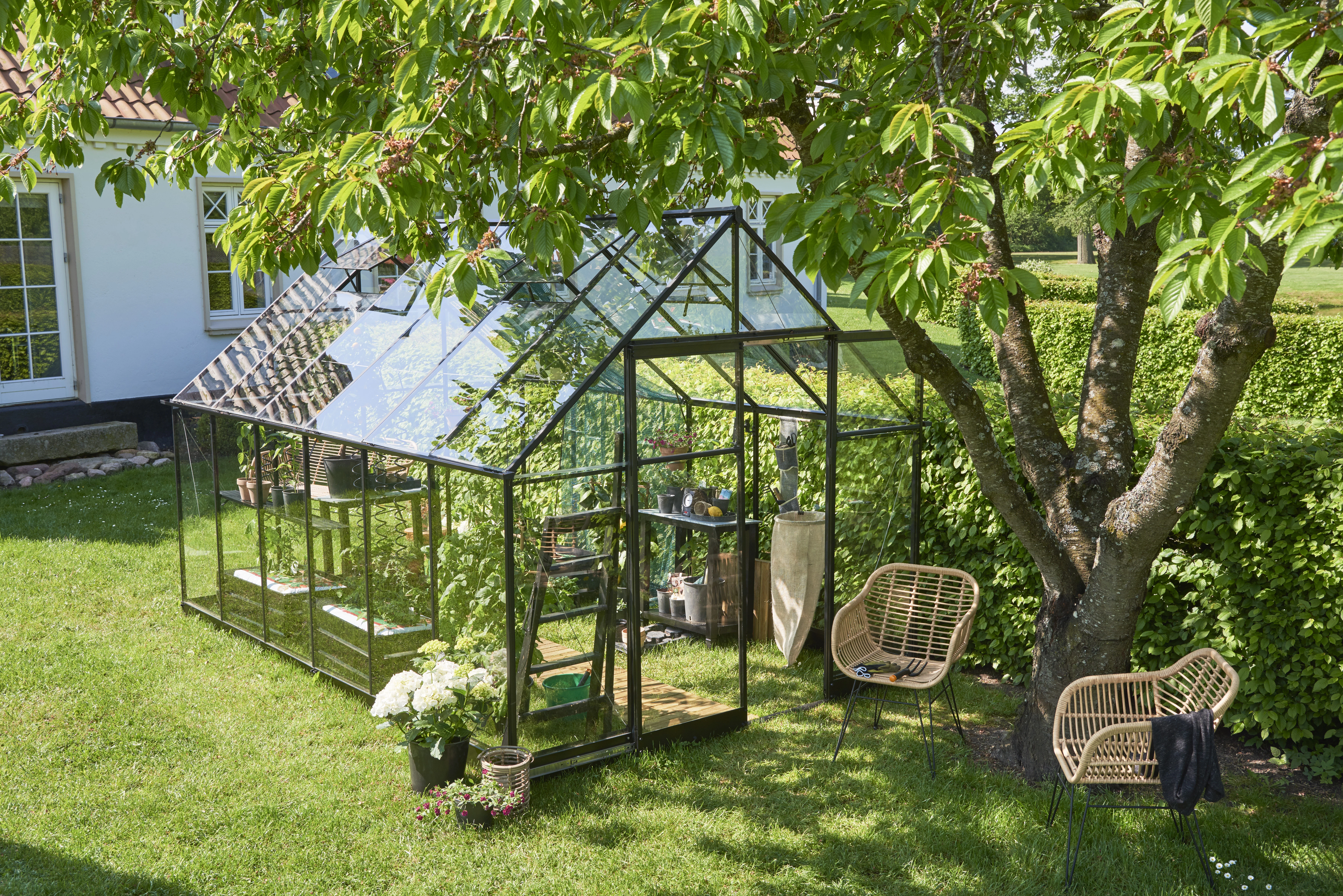 Royal Well Tuinkas Qube 812 Veiligheidsglas Zwart - Afbeelding 1